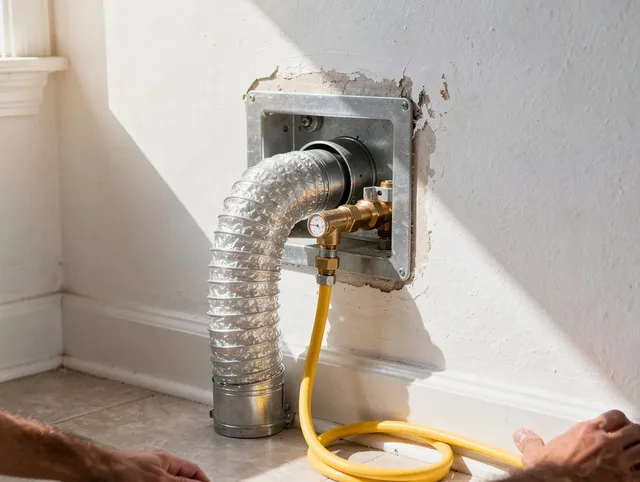 Kendall Dryer Vent Cleaning certified technician performing specialized gas dryer vent cleaning in Kendall